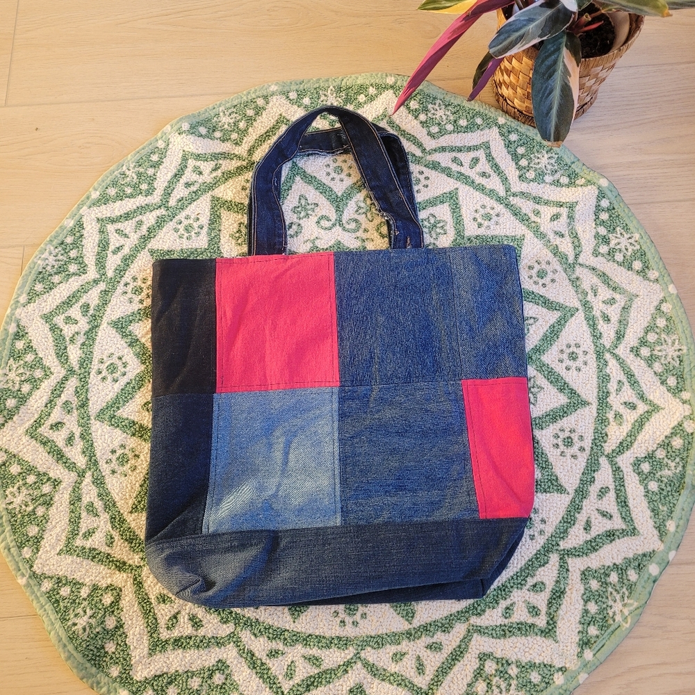 Denim patchwork tote bag - Picture 9 of 10